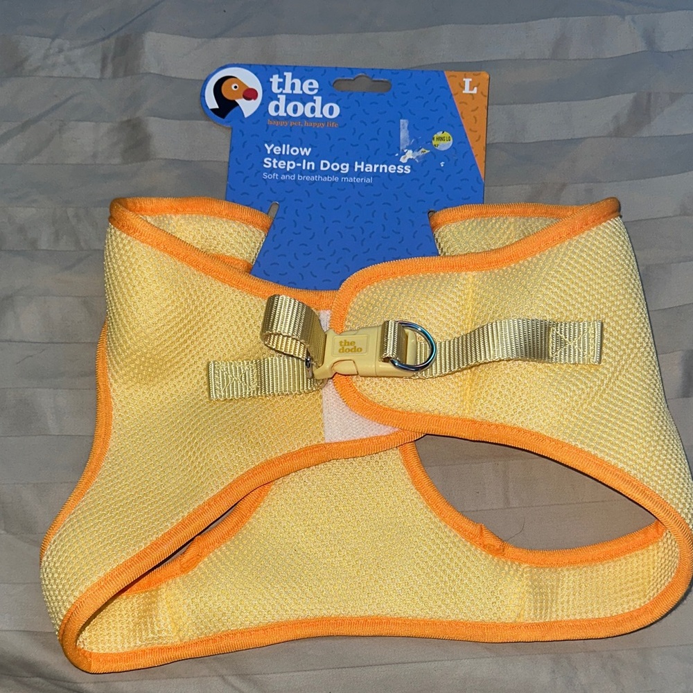The Dodo Yellow Step-In Dog Harness